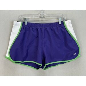 REEBOK Women's XL Purple Green & White Lined Lighting Dry Running Athletic Short